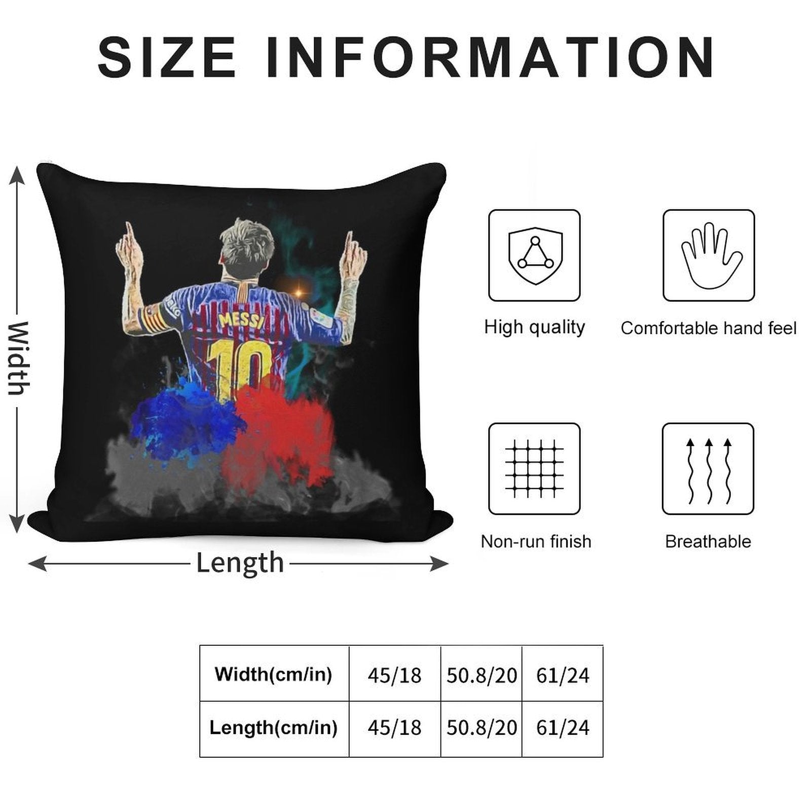 Messi Celebration Digital Artwork Soft Durable Construction Throw Pillow