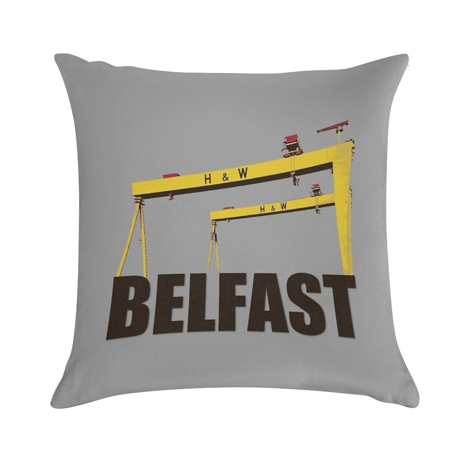 Belfast, Northern Ireland - Harland And Wolff Shipyard Soft Home Decor Throw Pillow