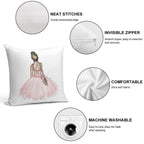 Ballerina Sparkle Soft Washable Throw Pillow