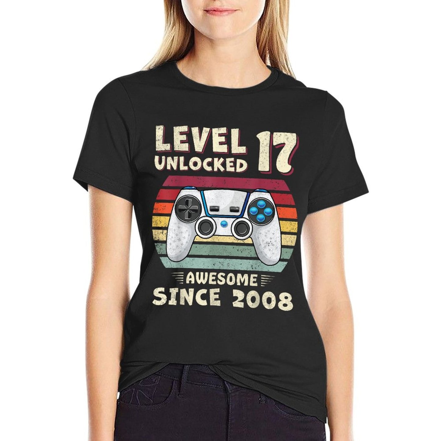 17 Year Old BDay Decorations Men Boy 17yr 2008 17th Birthday  Stretchy T-Shirt
