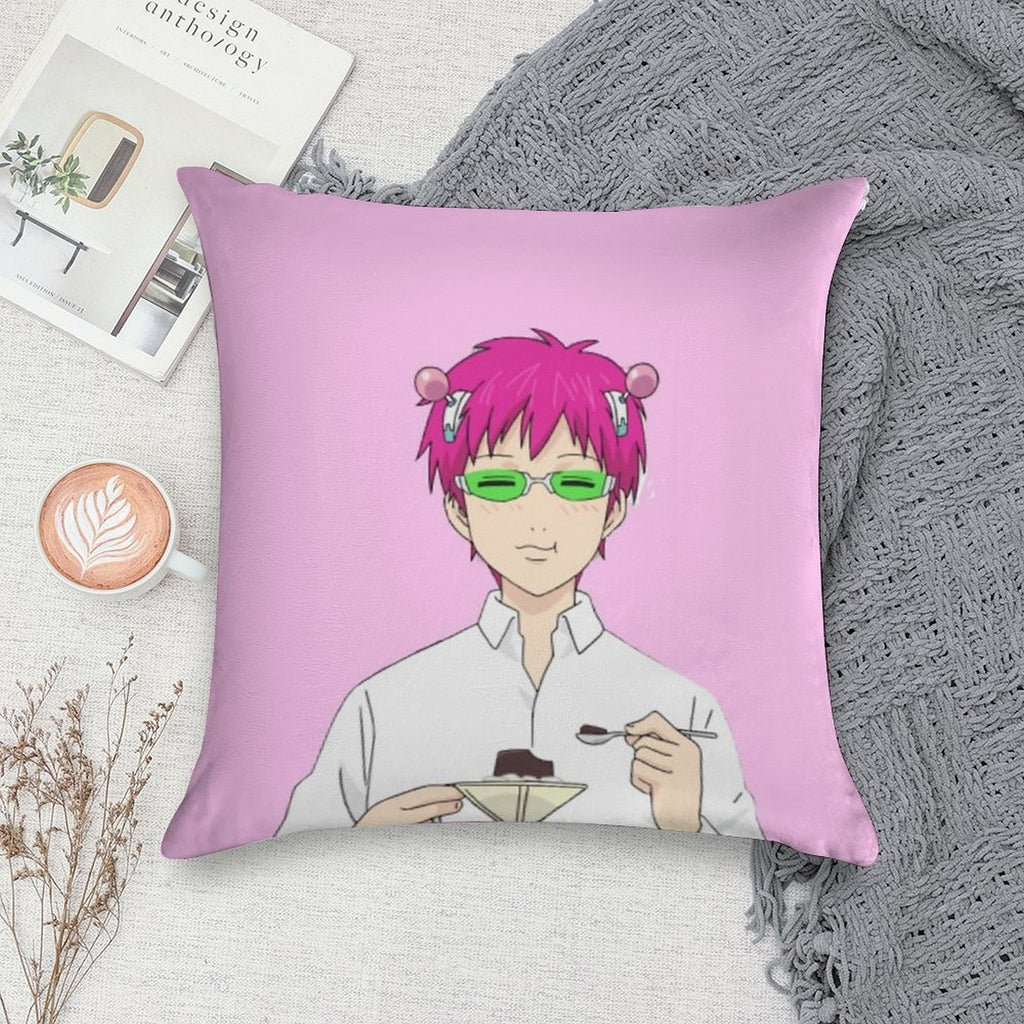 Kusuo And His Coffee Jelly Soft Shrink-Resistant Throw Pillow