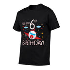 Kids 6th Birthday Airplane Theme Matching Family 6 Year Old  Quick-drying T-Shirt