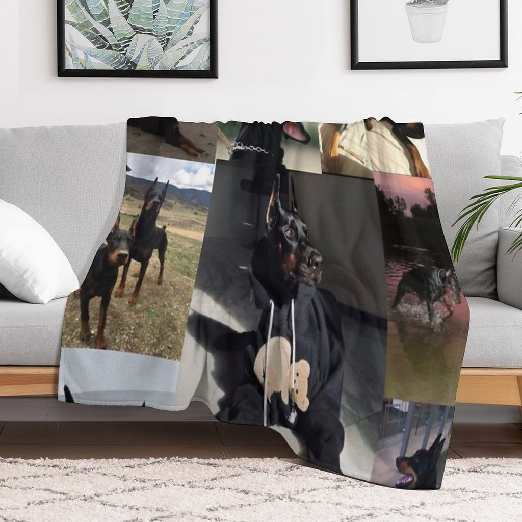 The Dobermann Collage Premium Throw Blanket