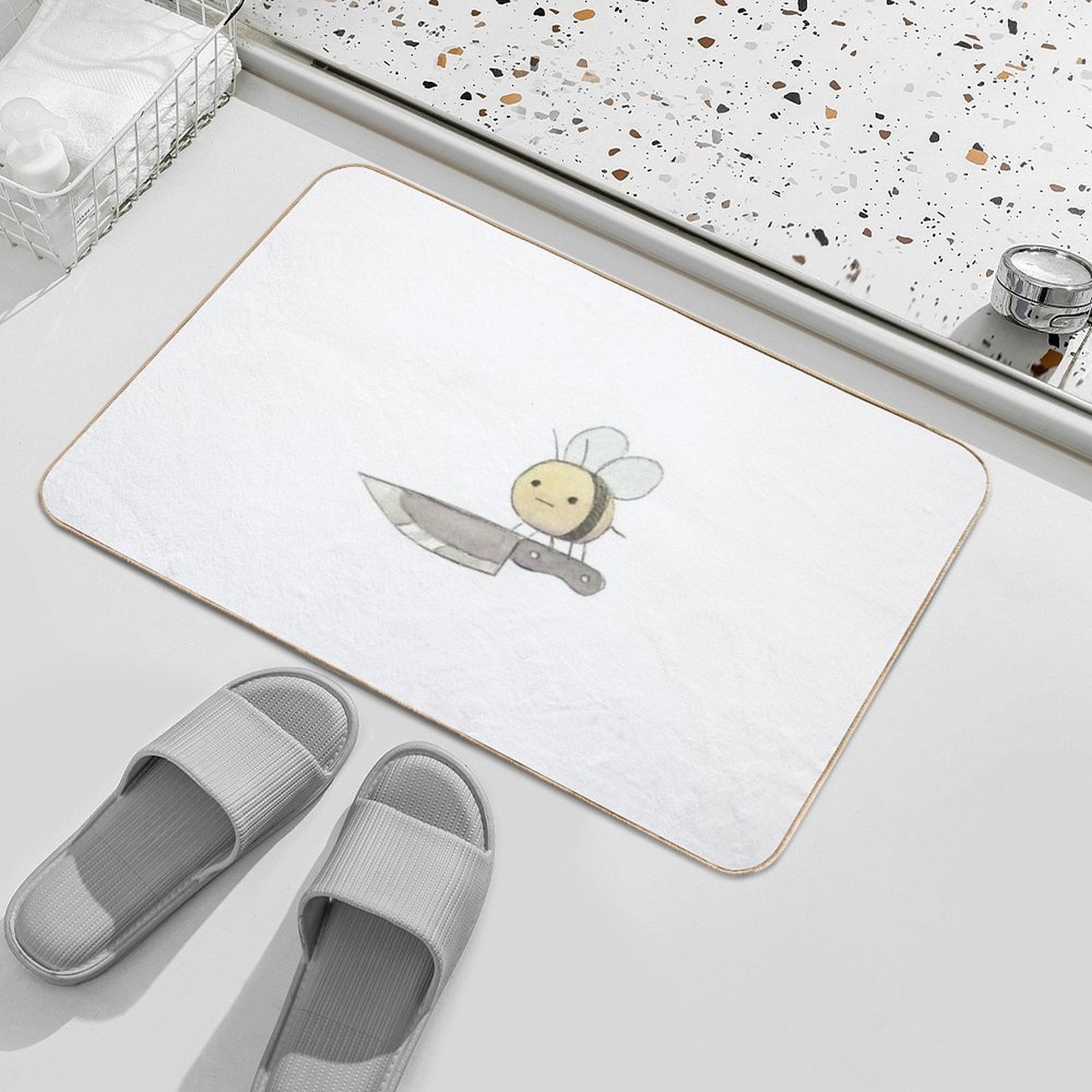Knife Bee  Stain-Proof Bath Mat