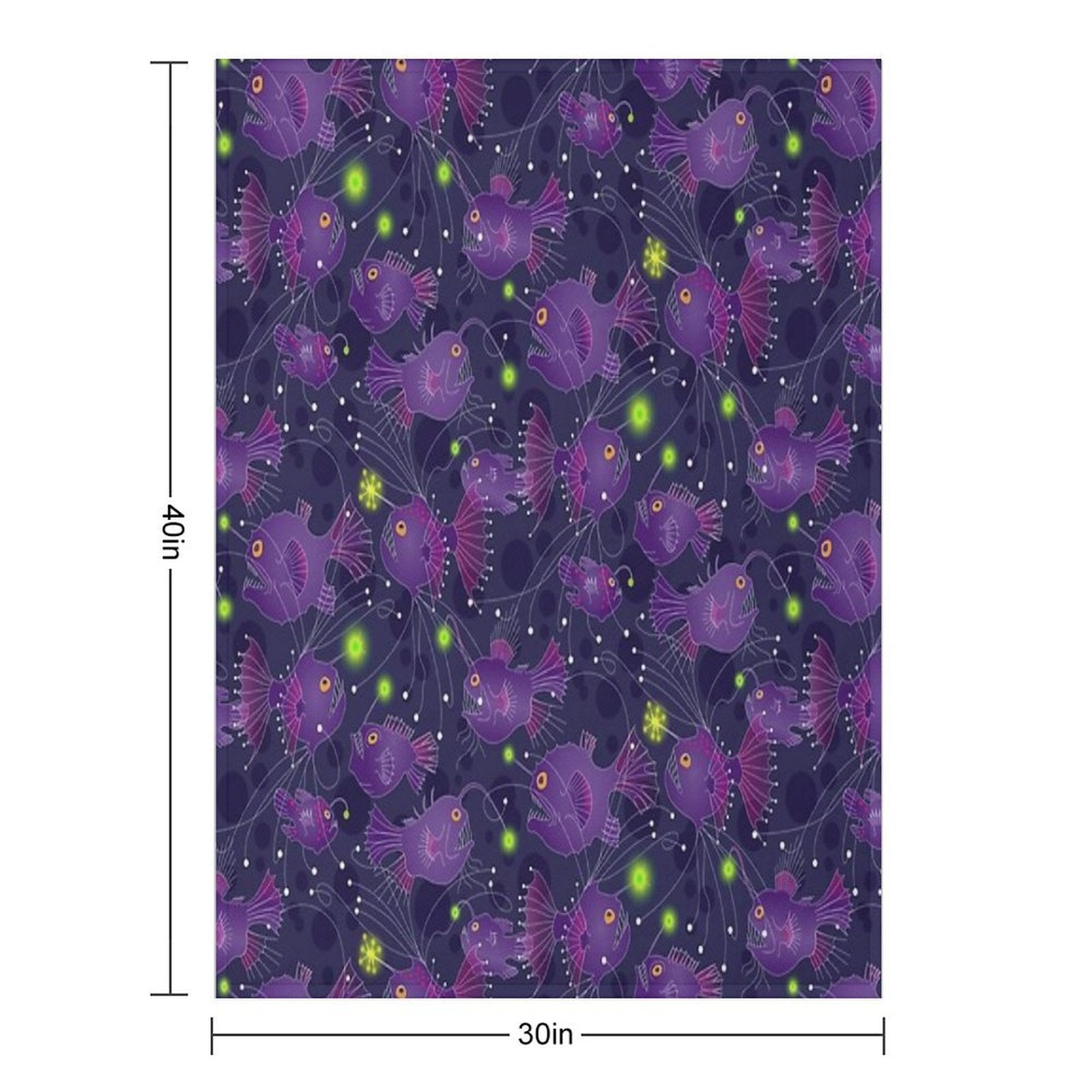 Angler Fish Purple Premium Throw Blanket