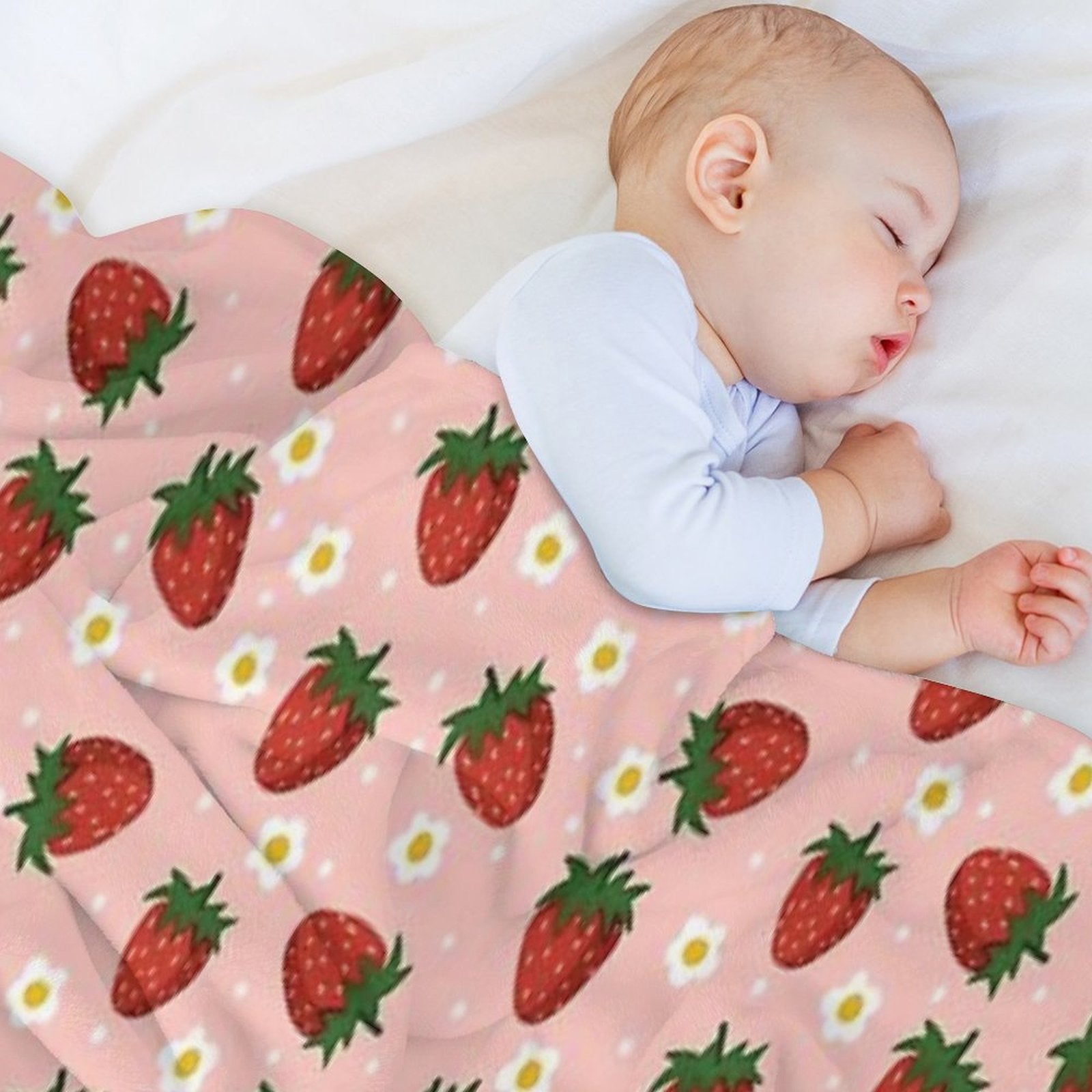STRAWBERRY AND FLOWER PATTERN  VSCO Lightweight Throw Blanket
