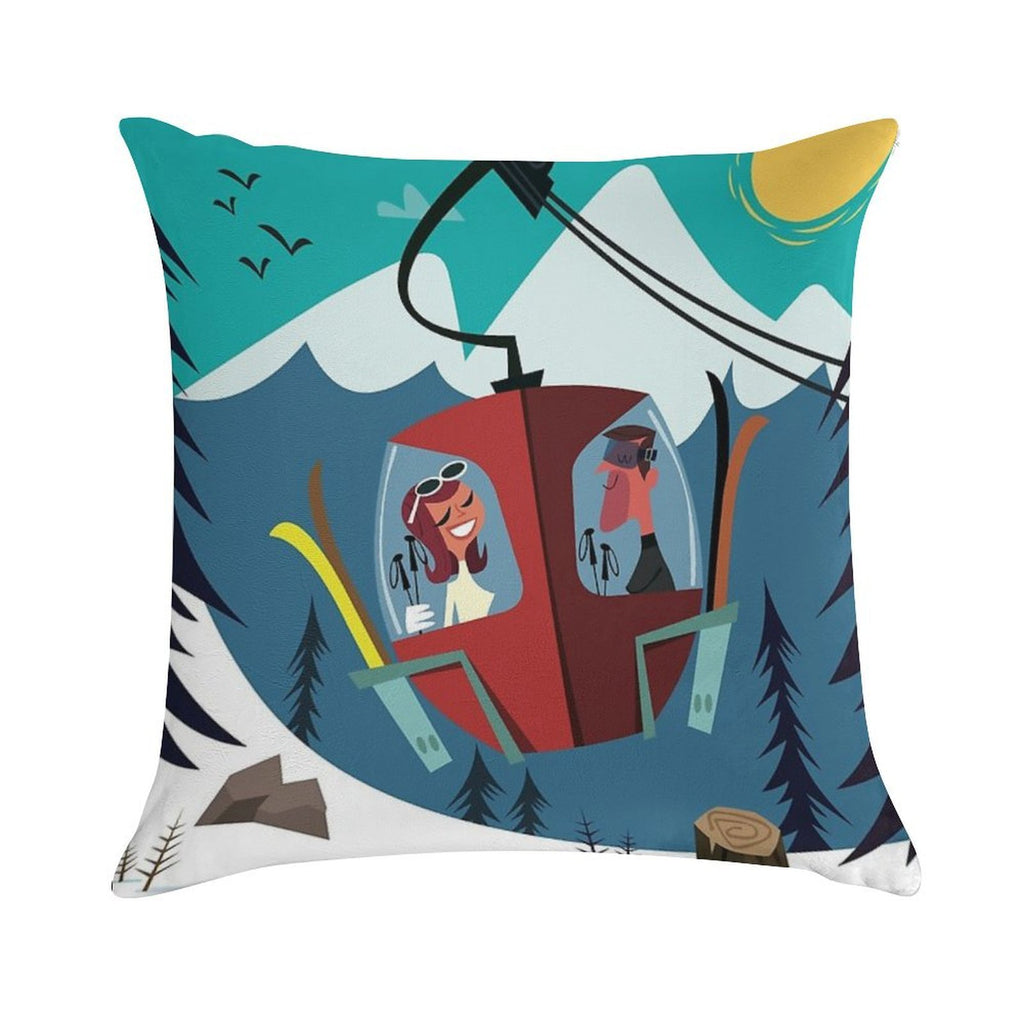 Les Arc Poster Soft Skin-Friendly Throw Pillow