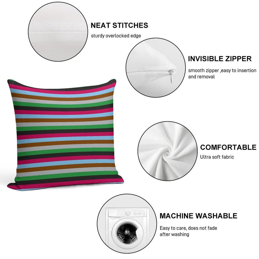 Harlequins Rugby Striped Soft Shrink-Resistant Throw Pillow