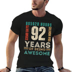 92nd Birthday Hours Days Months 92 Years Old Bday  Easy-care T-Shirt