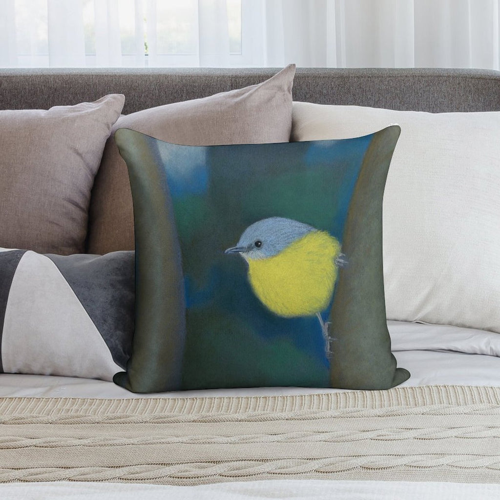 Eastern Yellow Robin Soft Luxury Feel Throw Pillow