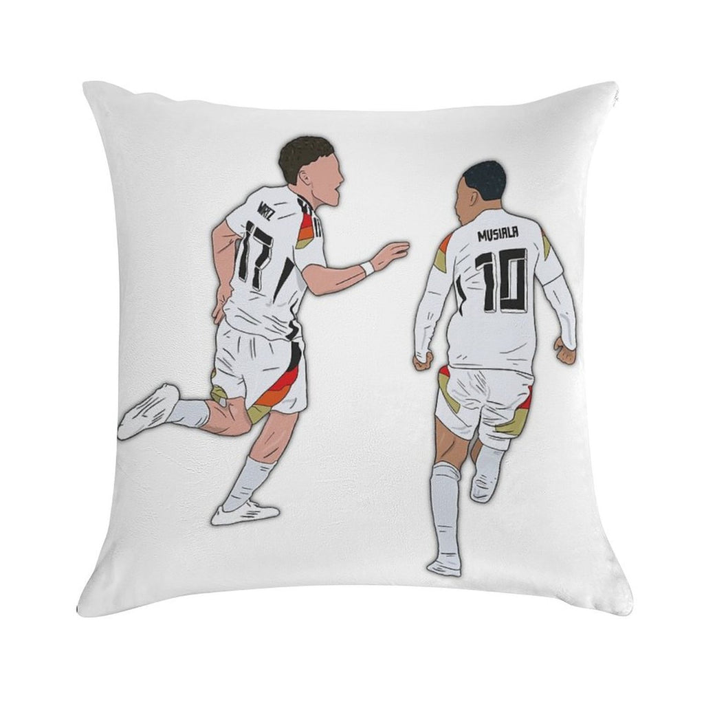 Florian Wirtz & Jamal Musiala Germany Celebration Soft Ultra-Soft Texture Throw Pillow
