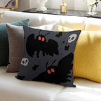 Mothman - Night Grey Soft Easy Maintenance Throw Pillow