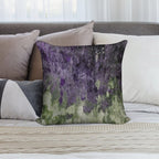 Violet And Olive Abstract Painting Soft Hidden Zipper Throw Pillow