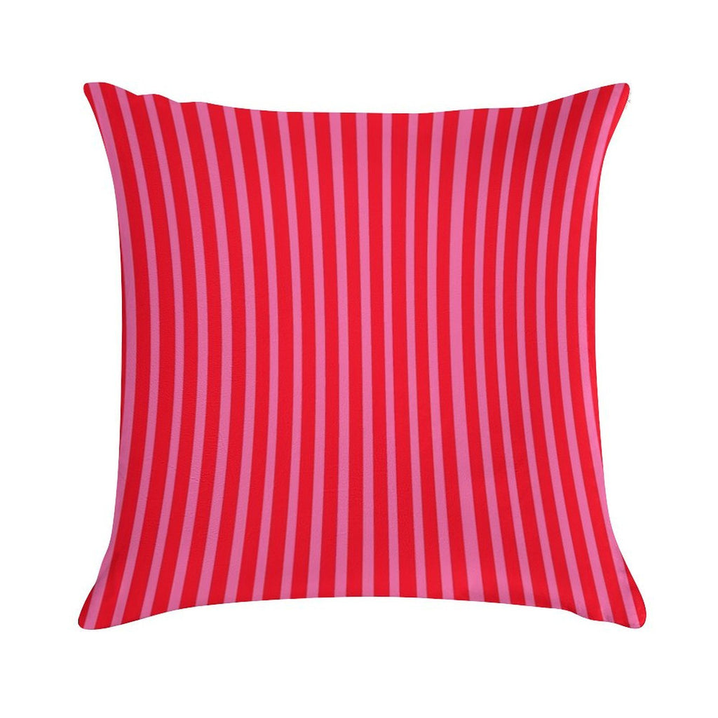 Hot Pink And Red Stripes Soft Ultra-Soft Texture Throw Pillow
