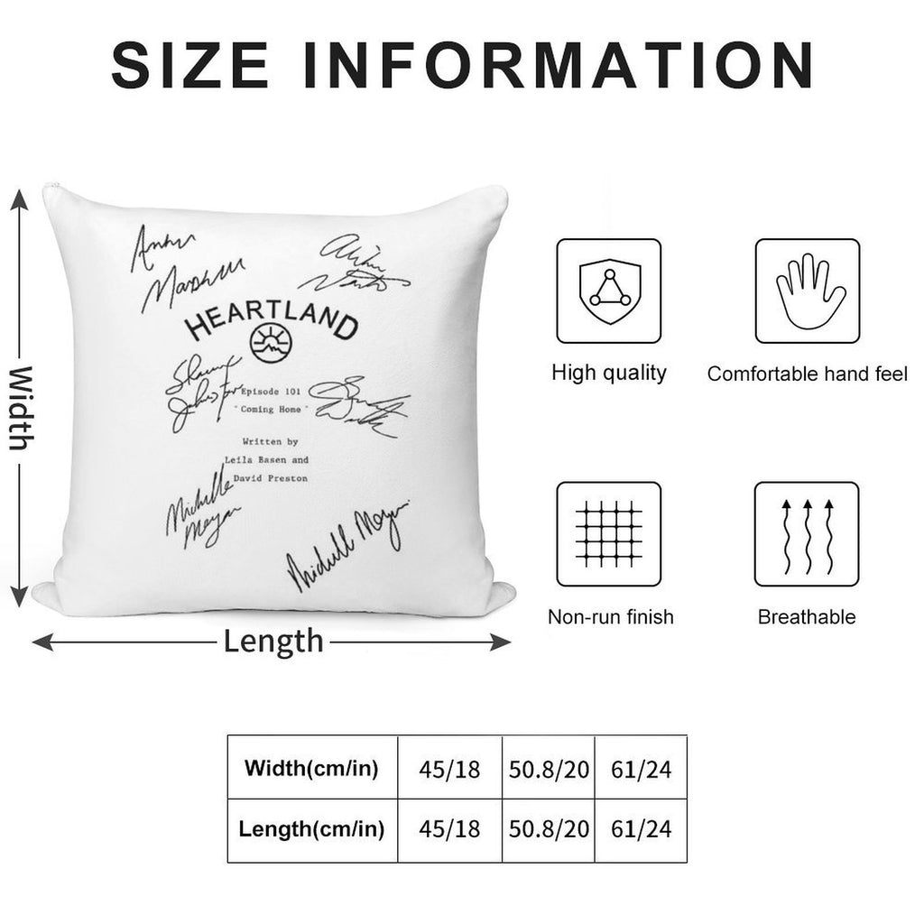 Heartland Script Soft Anti-Pilling Throw Pillow