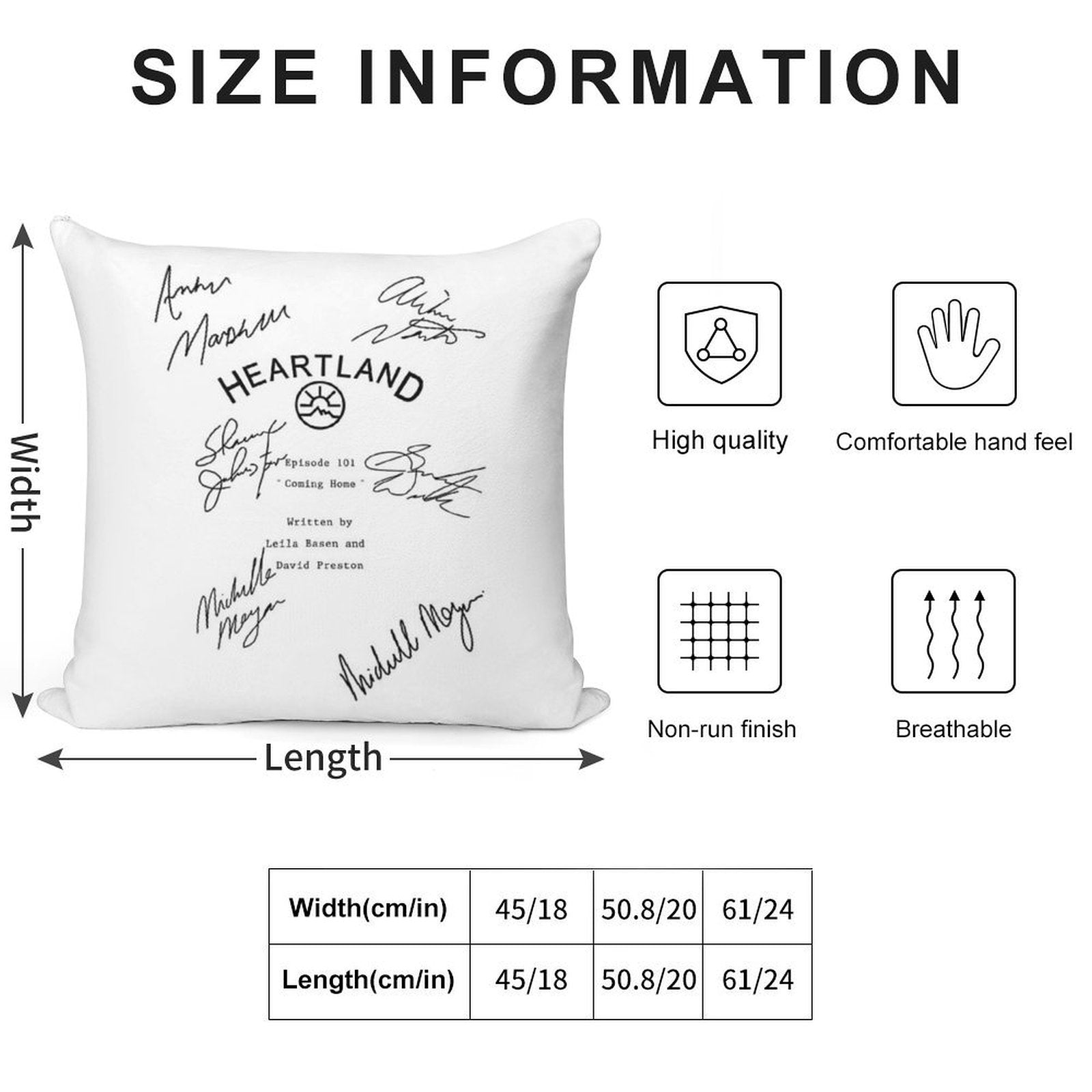 Heartland Script Soft Anti-Pilling Throw Pillow