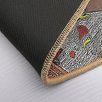 A Tuxedoed Dinosaur Helps Evict Rowdy Party-goers.  Odorless Bath Mat