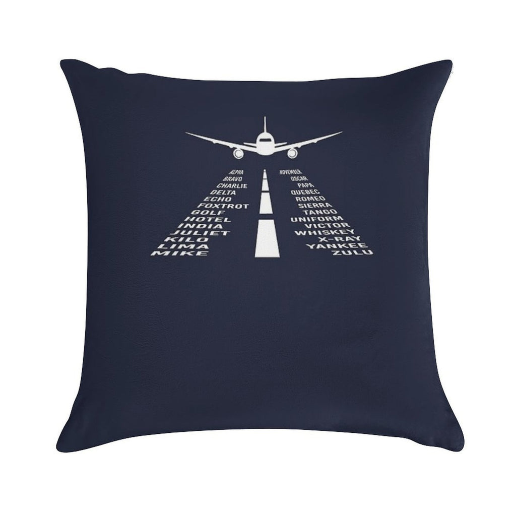 Airplane Phonetic Alphabet  Pilot Gift Soft Decorative Cover Throw Pillow