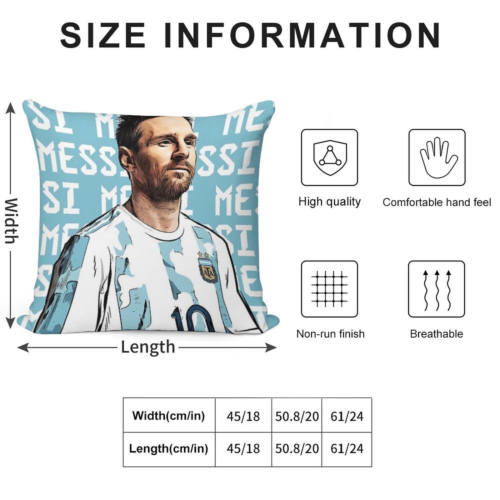 Lionel Messi Soft Gift Ready Throw Pillow