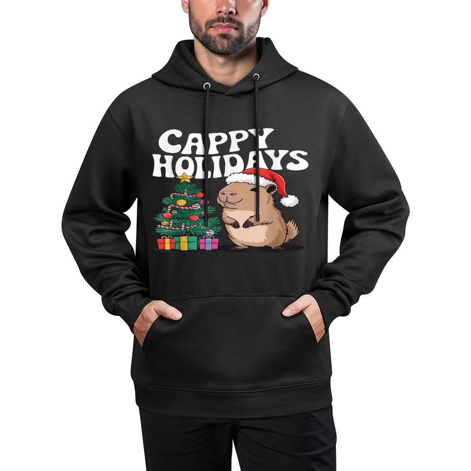 Cappy Holidays Capybara Christmas Casual Wear Hoodie
