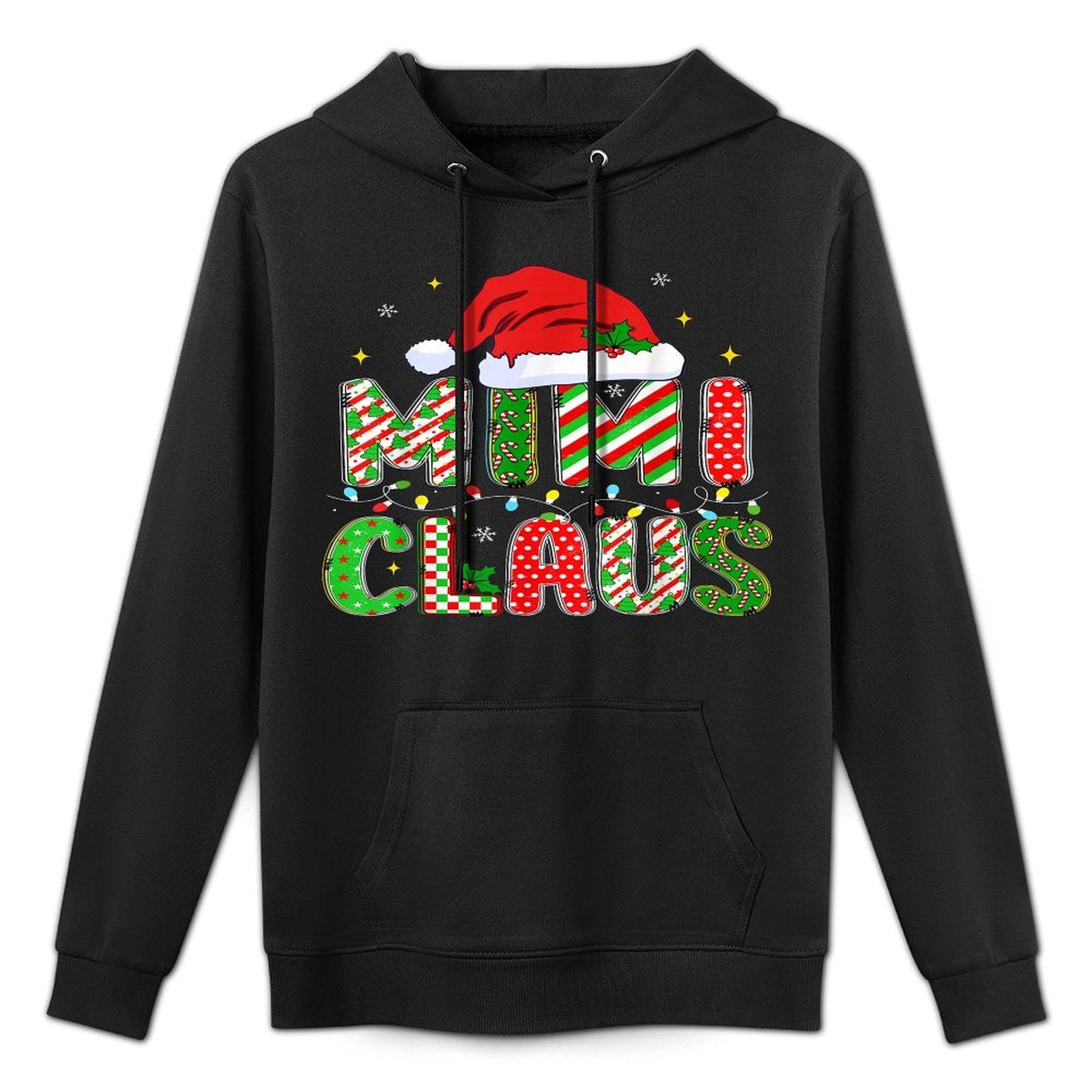 HUGvyn Christmas Mimi Claus Mom Women Family Matching Pajama Pilling-Resistant Hoodie
