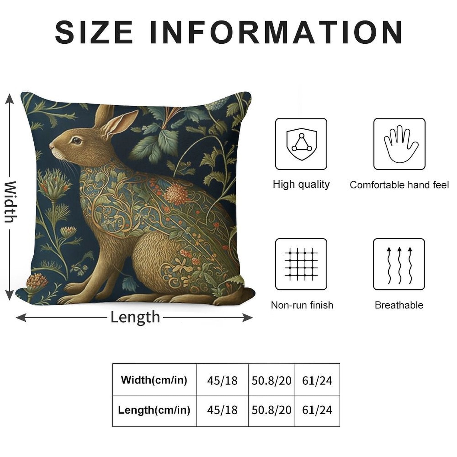 Rabbit Warren Soft Washable Throw Pillow