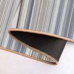 Blue Grey Tan Stripes  Slip-Resistant Bath Mat