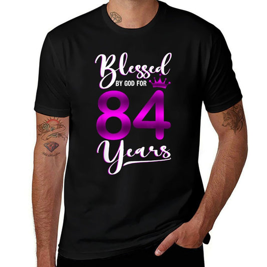 Vintage Blessed by God For 84 Years Old Happy 84th Birthday  Durable T-Shirt