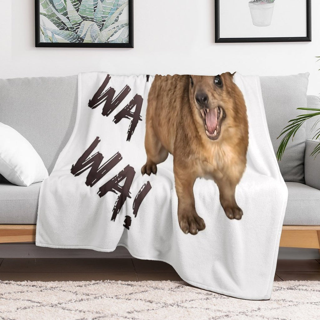 Awawa! Angry Screaming Hyrax Meme - Cute & Funny Anti-pilling Throw Blanket