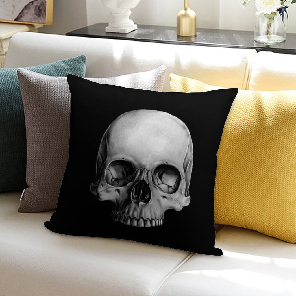Half Skull Soft Home Decor Throw Pillow