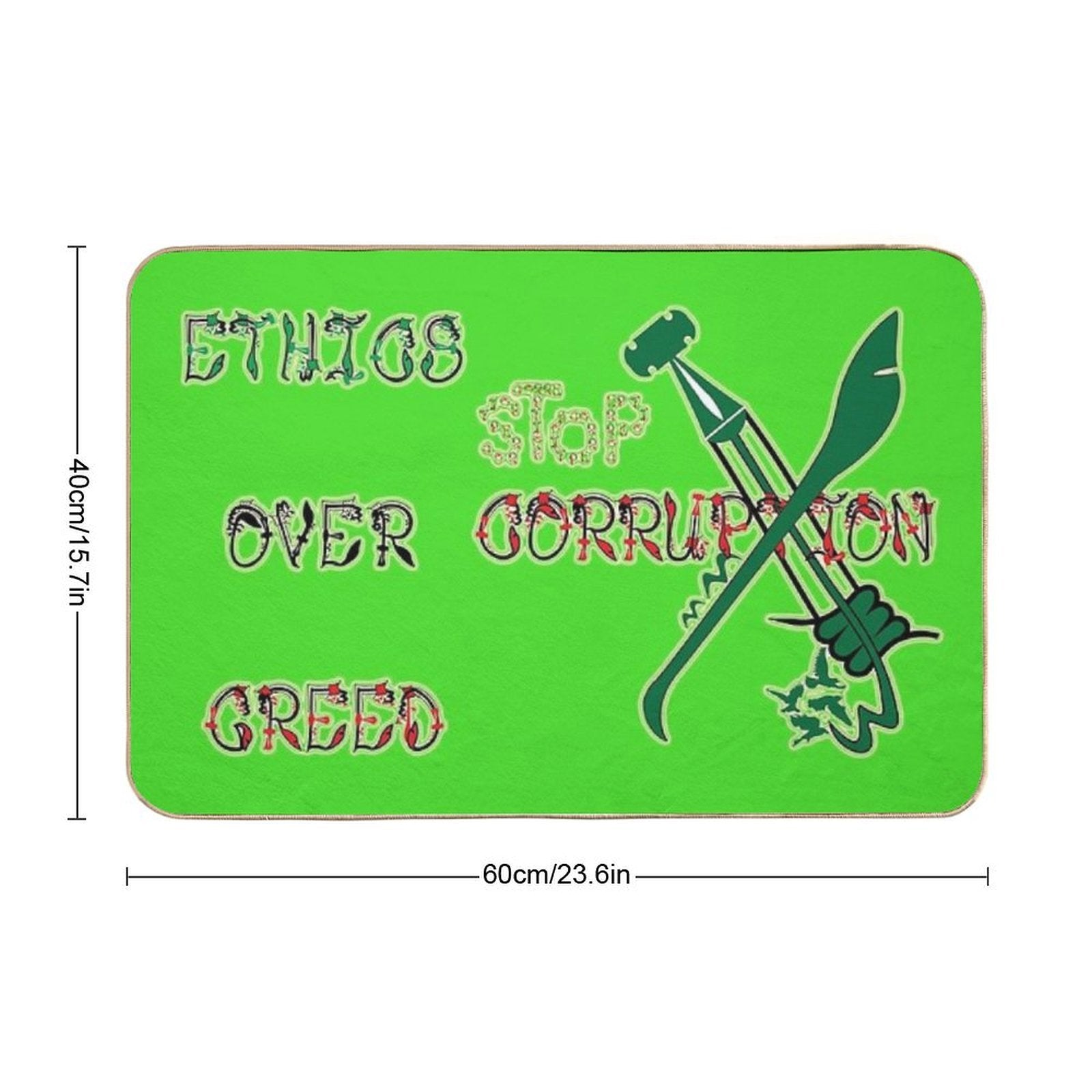 Ethics over Greed, Stop Corruption 9  Easy To Clean Bath Mat