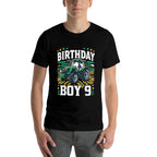9th Birthday Farm Tractor Nine Years Old Birthday Boy  Eco-friendly Material T-Shirt