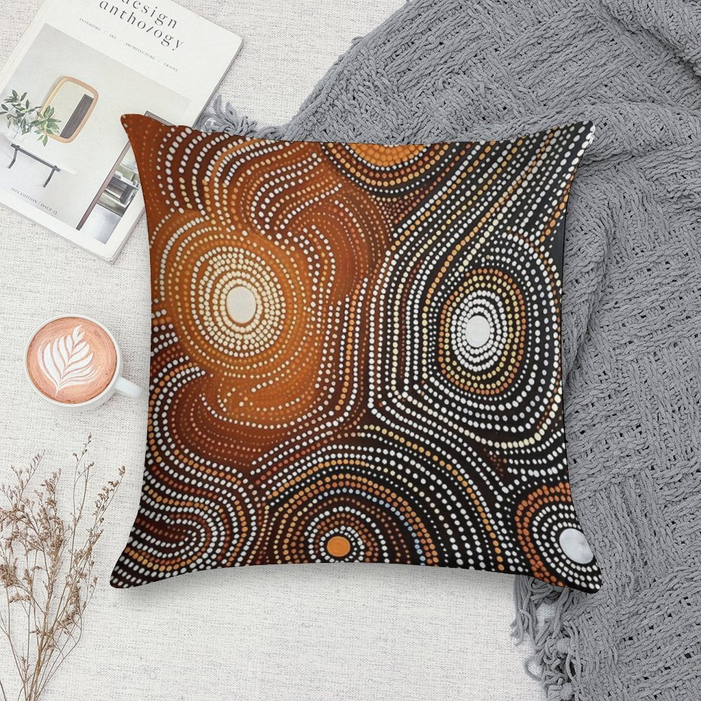 Ancestral Connections IV Contemporary Aboriginal Art That Conveys Spirituality And Connection to The Land Soft Washable Throw Pillow