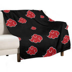 Black And Red Cloud Easy Care Throw Blanket