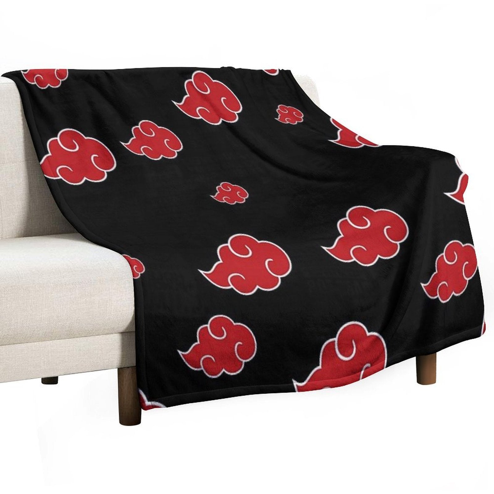 Black And Red Cloud Easy Care Throw Blanket