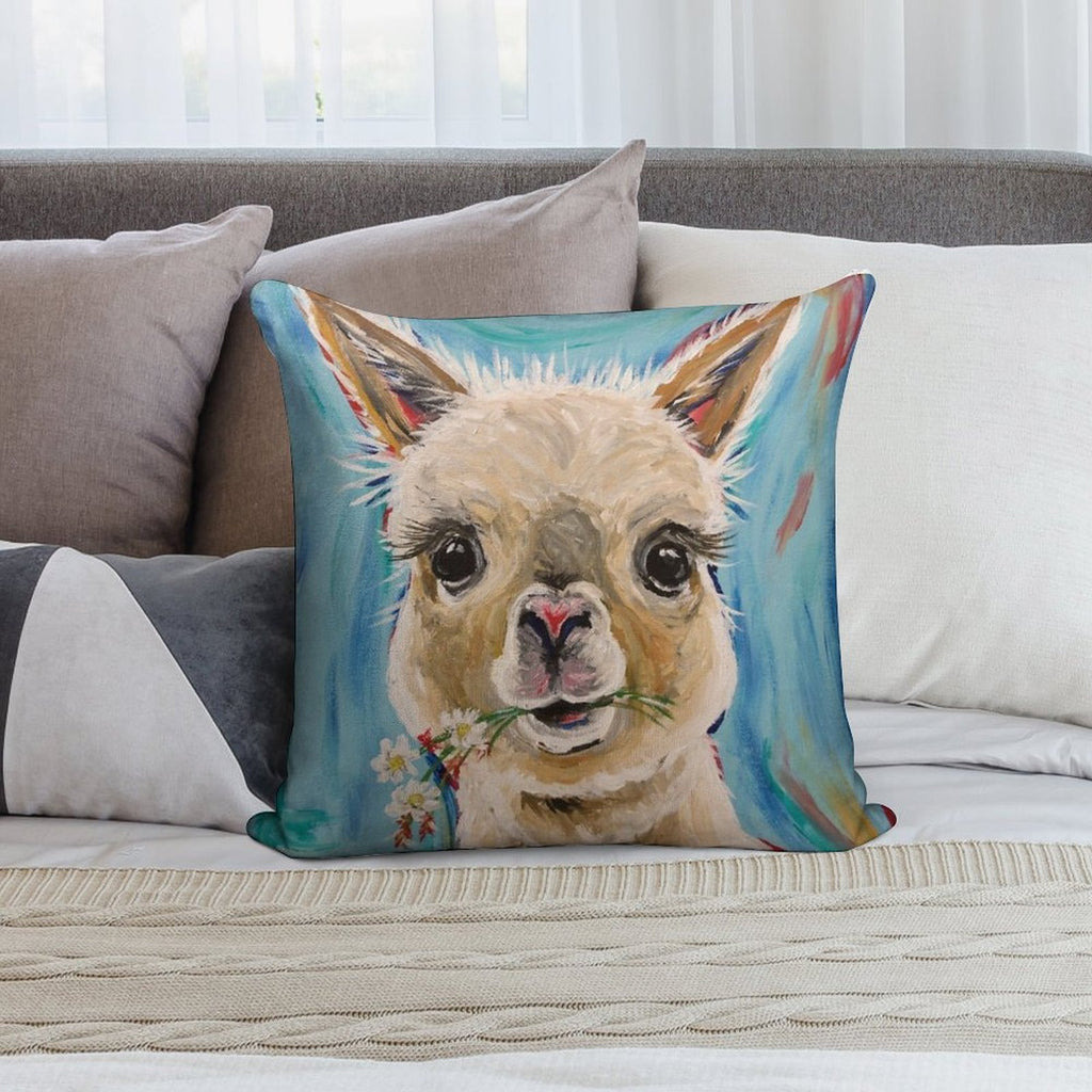 Alpaca Art Soft Shrink-Resistant Throw Pillow