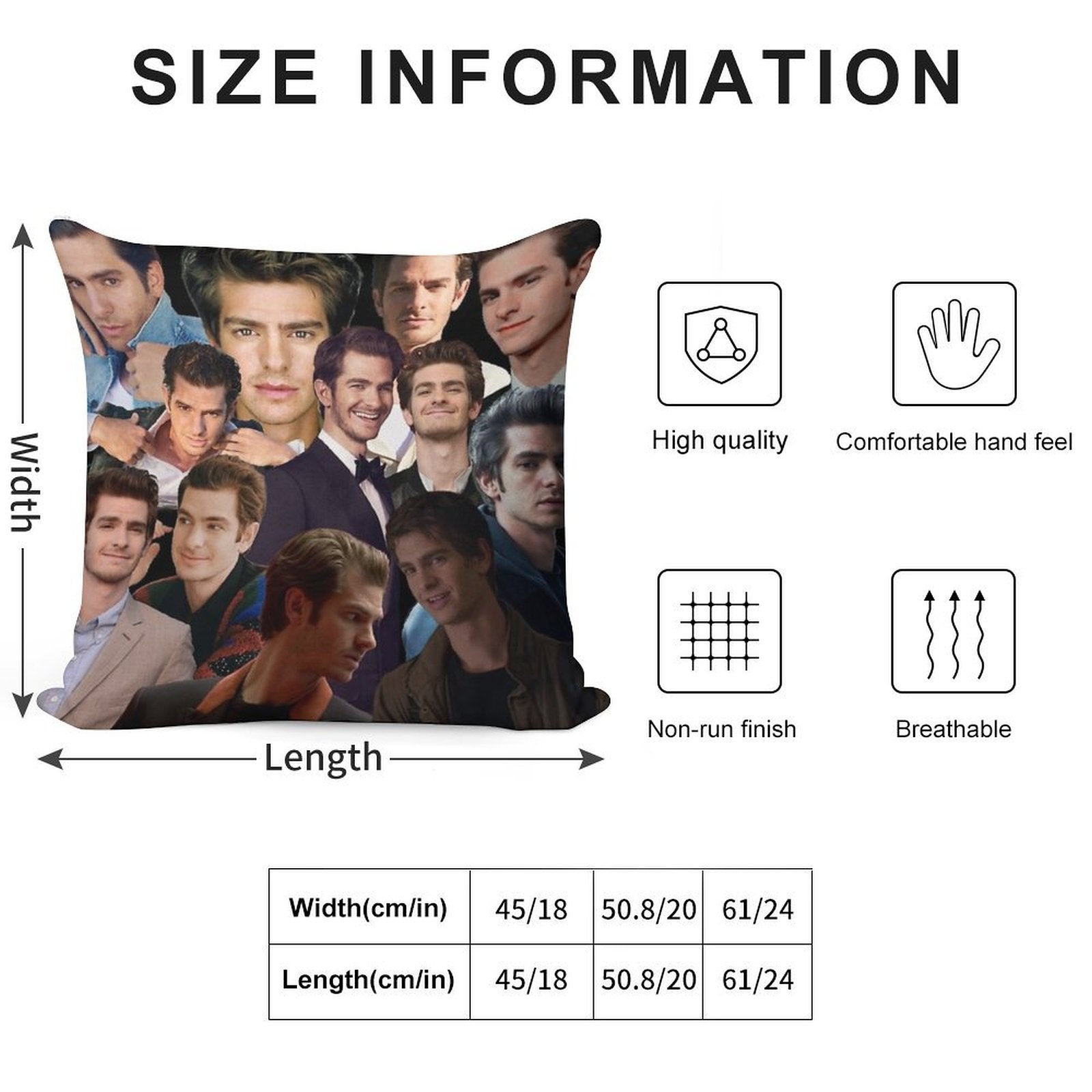 Andrew Garfield Collage Soft High-Density Material Throw Pillow