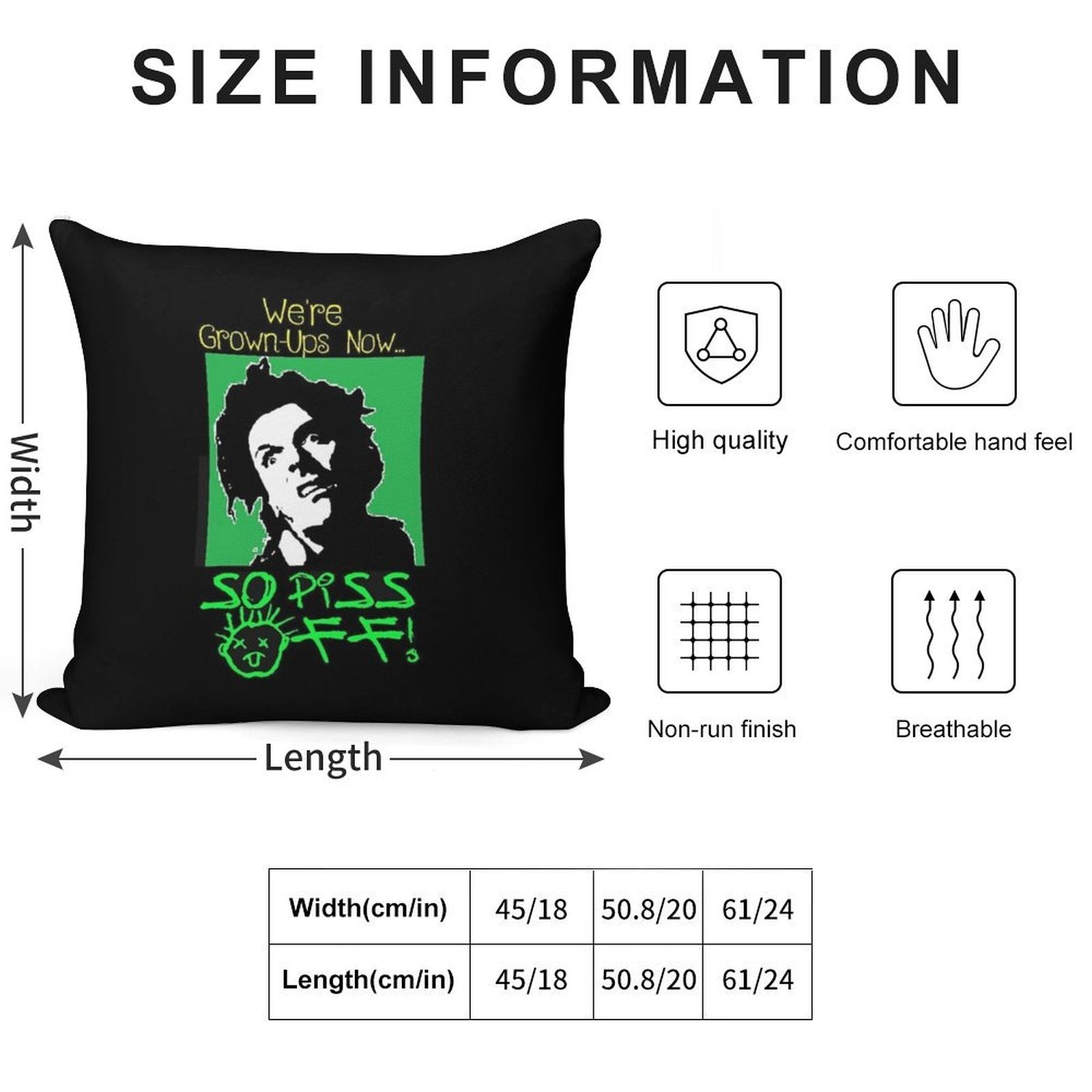 Drop Dead Fred Soft Short Plush Fabric Throw Pillow
