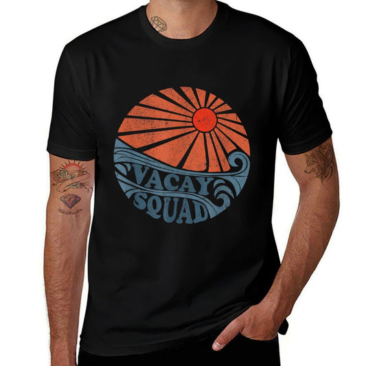 Vintage Vacay Squad Funny Retro 70s Beach Matching Vacation  Versatile T-Shirt