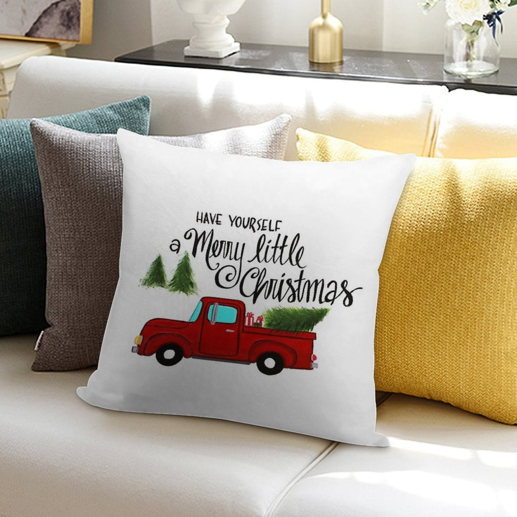 Merry Little Christmas Soft Durable Construction Throw Pillow