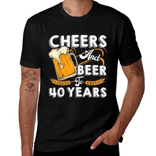 Vintage Cheers And Beers To 40 Years 40th Birthday  Quick-drying T-Shirt