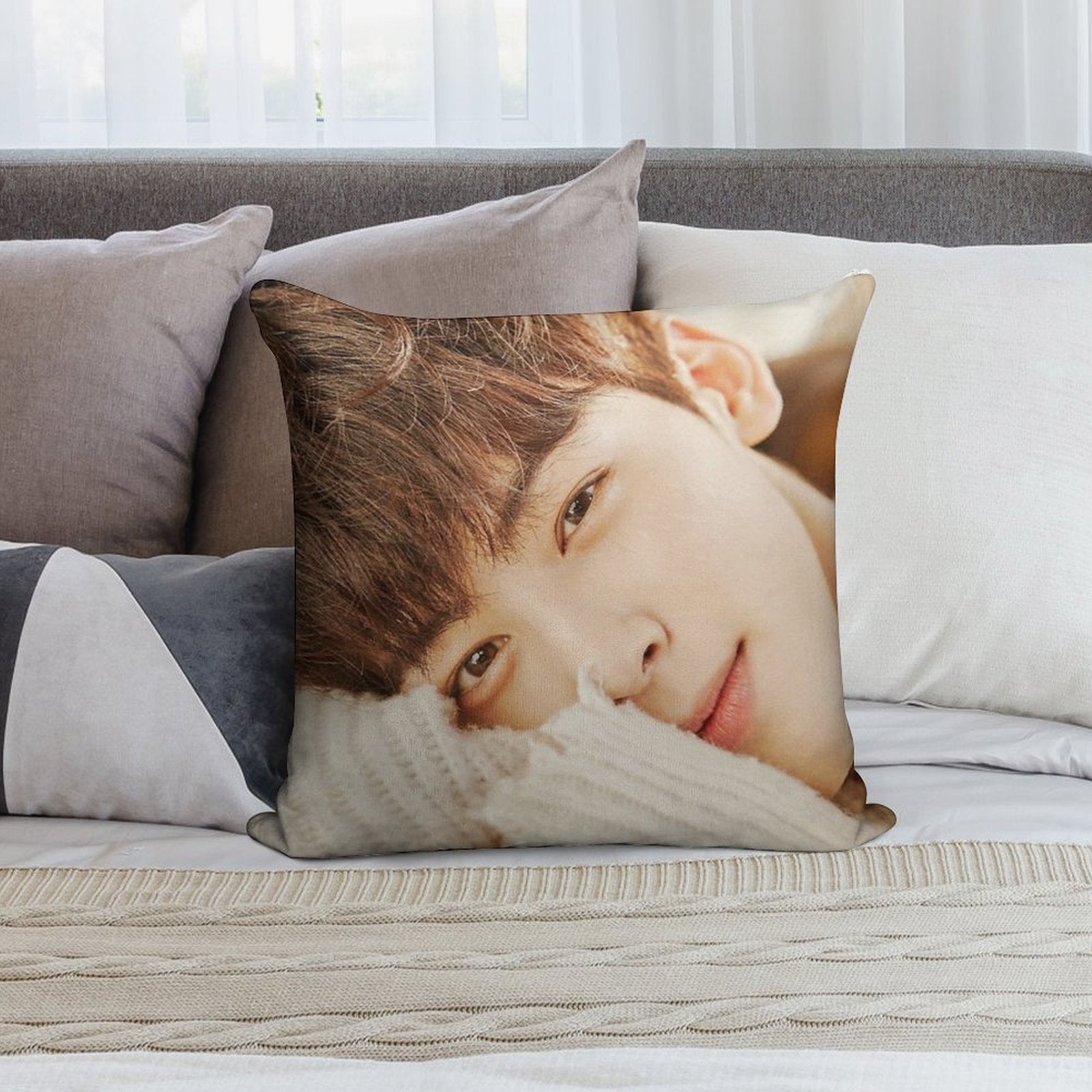 Cha Eunwoo Soft Durable Construction Throw Pillow
