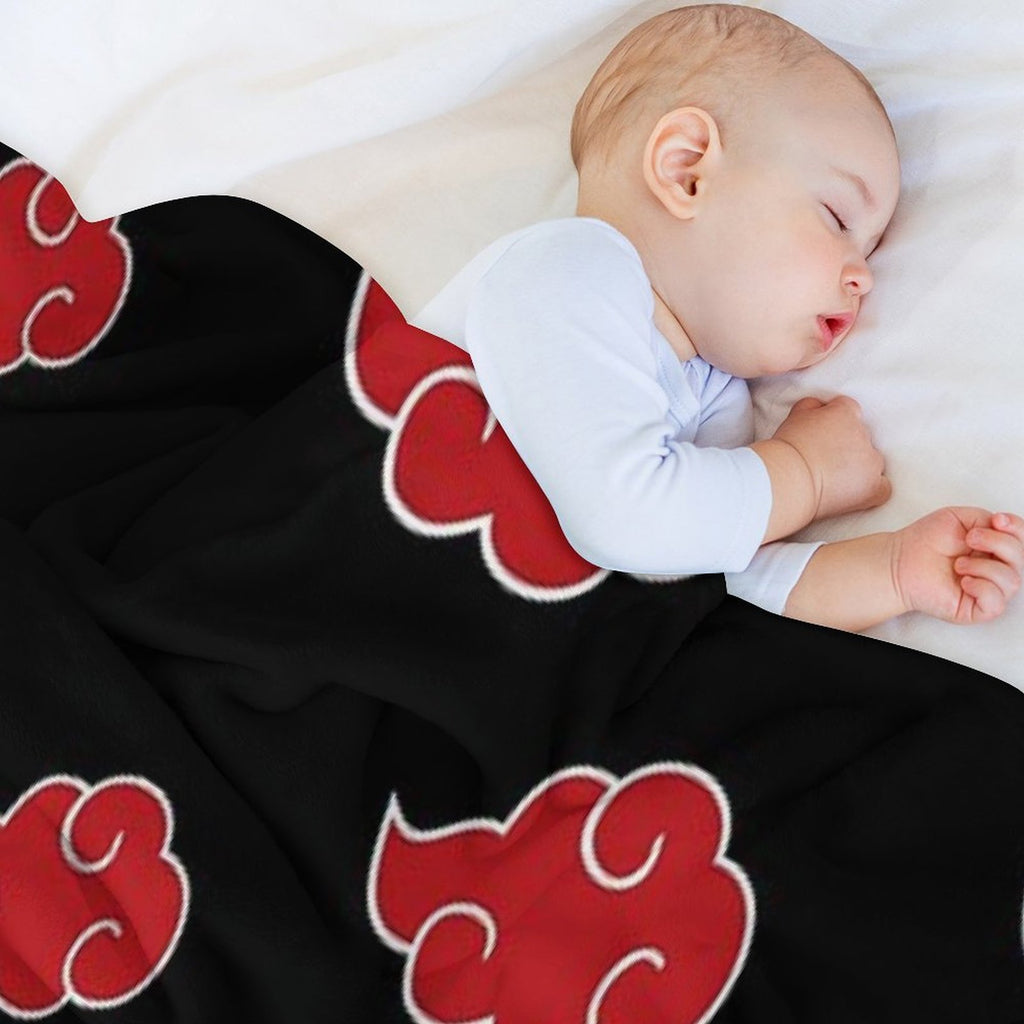 Black And Red Cloud Easy Care Throw Blanket