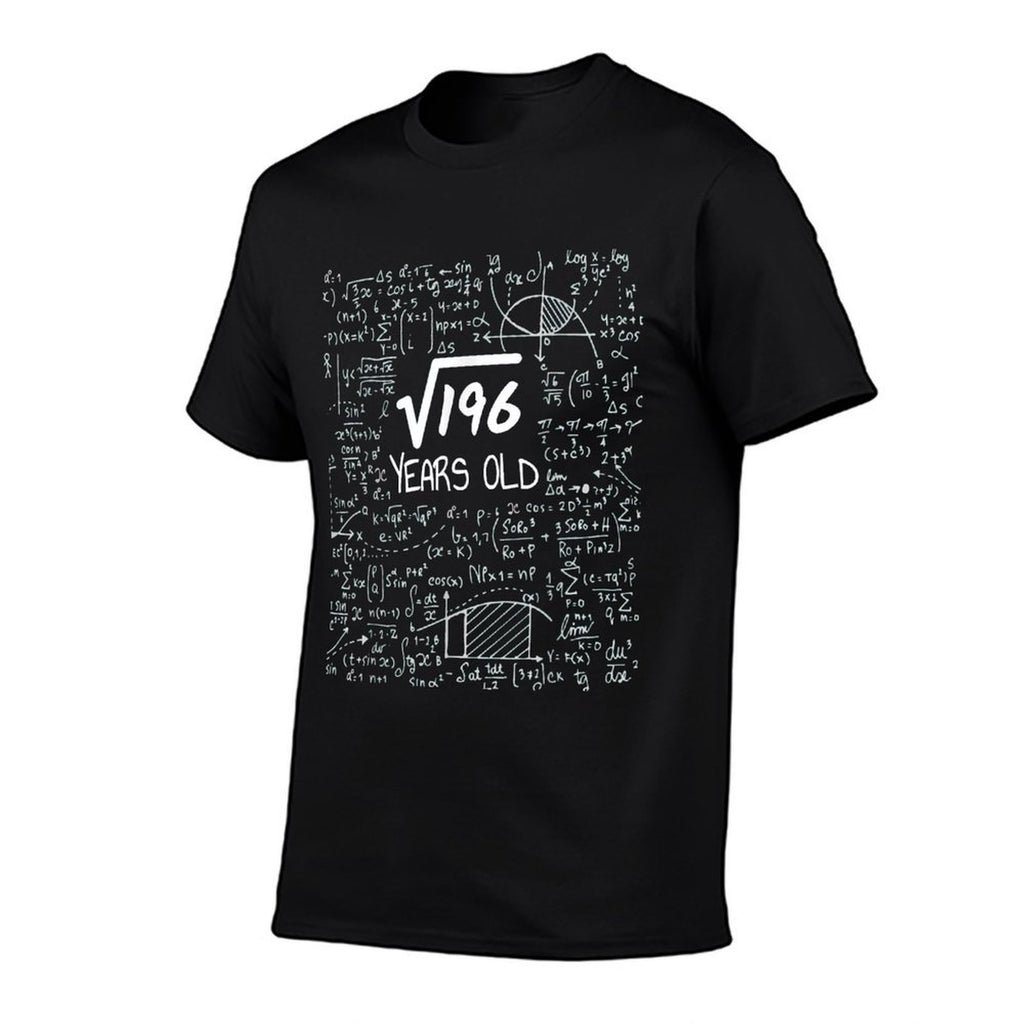 Birthday Design For Physics  Science Lovers 14th Birthday Square Root of 196 14 Years Old Unisex Black  Rolled Sleeves T-Shirt