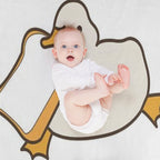 Cute Duck with Bread Yellow Funny Kawaii Animals Travel-friendly Throw Blanket