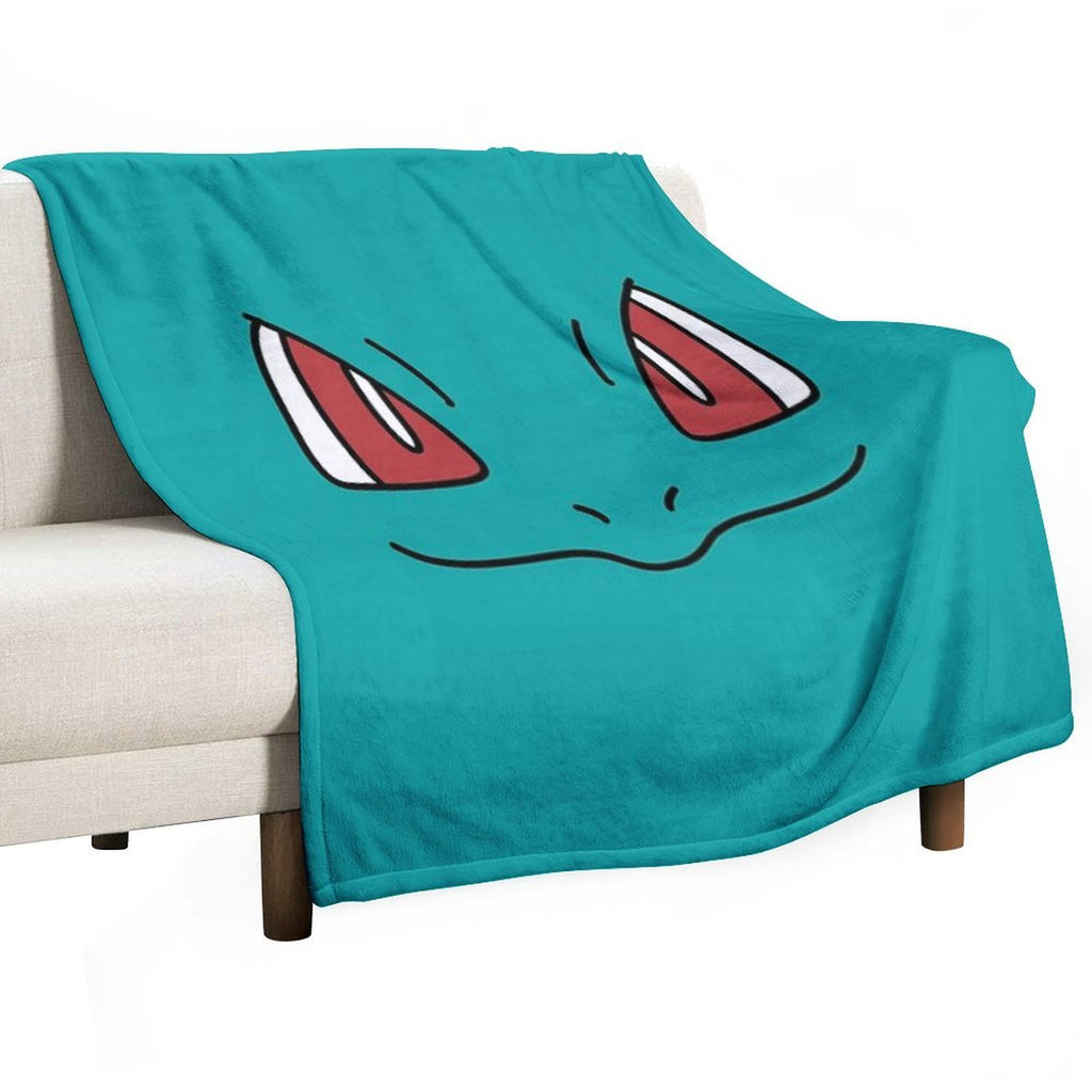 Bulbasaur Face Machine-washable Throw Blanket