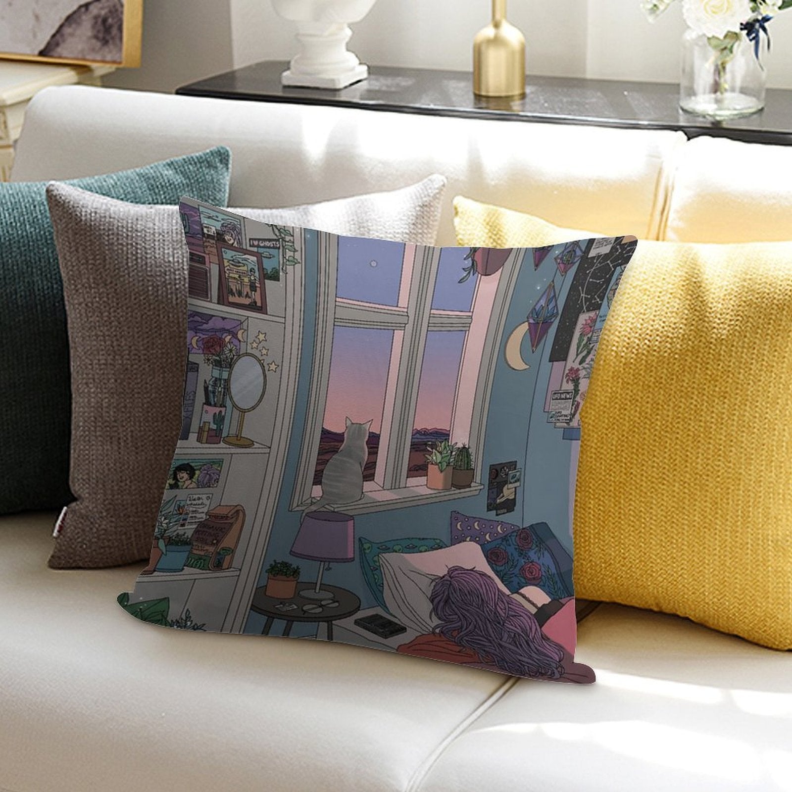 Early Morning Soft Bedroom Essential Throw Pillow