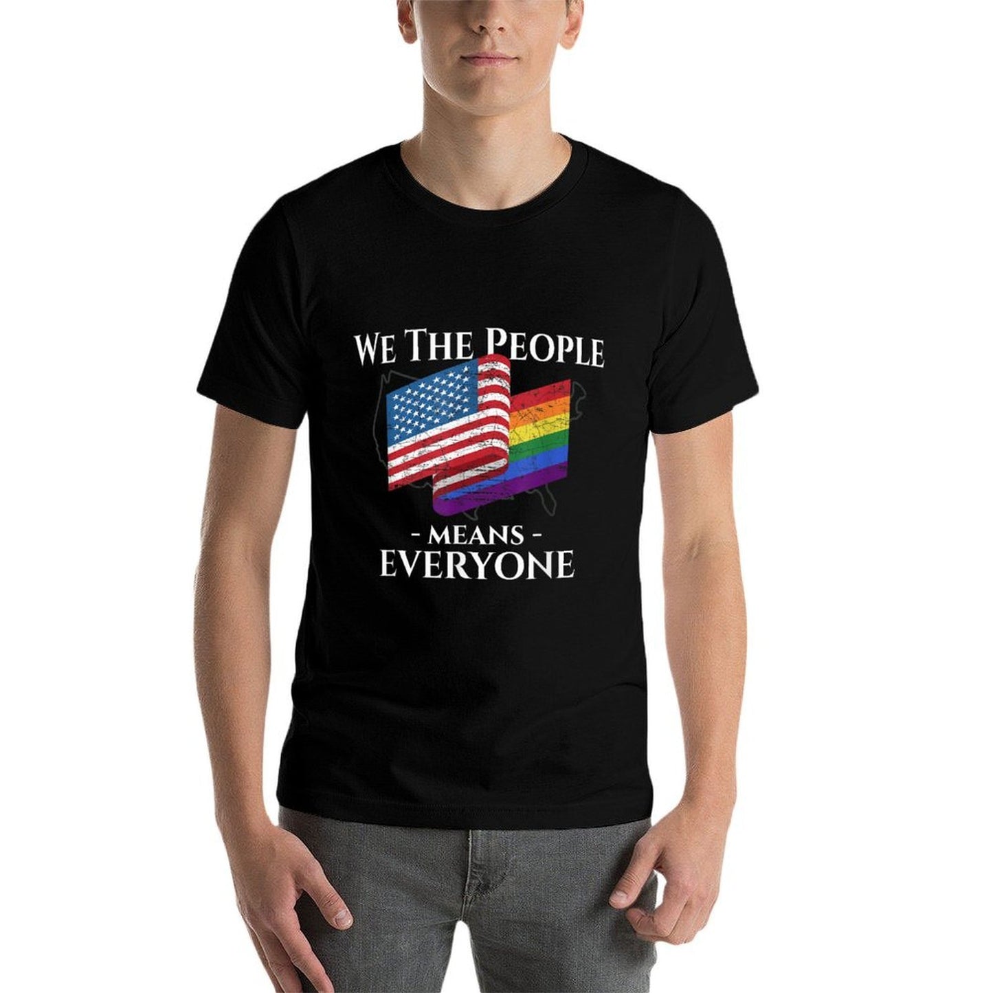 We The People Means Everyone LGBTQ LGBT Gay Pride Support  Moisture-wicking T-Shirt