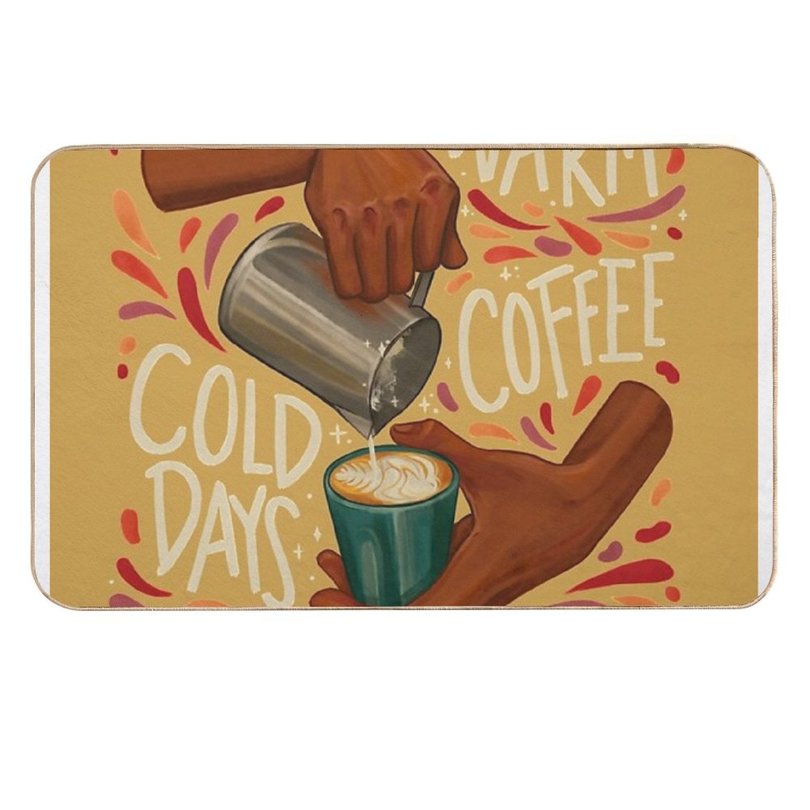 Warm Coffee Cold Days  Dirt-Trapping Bath Mat