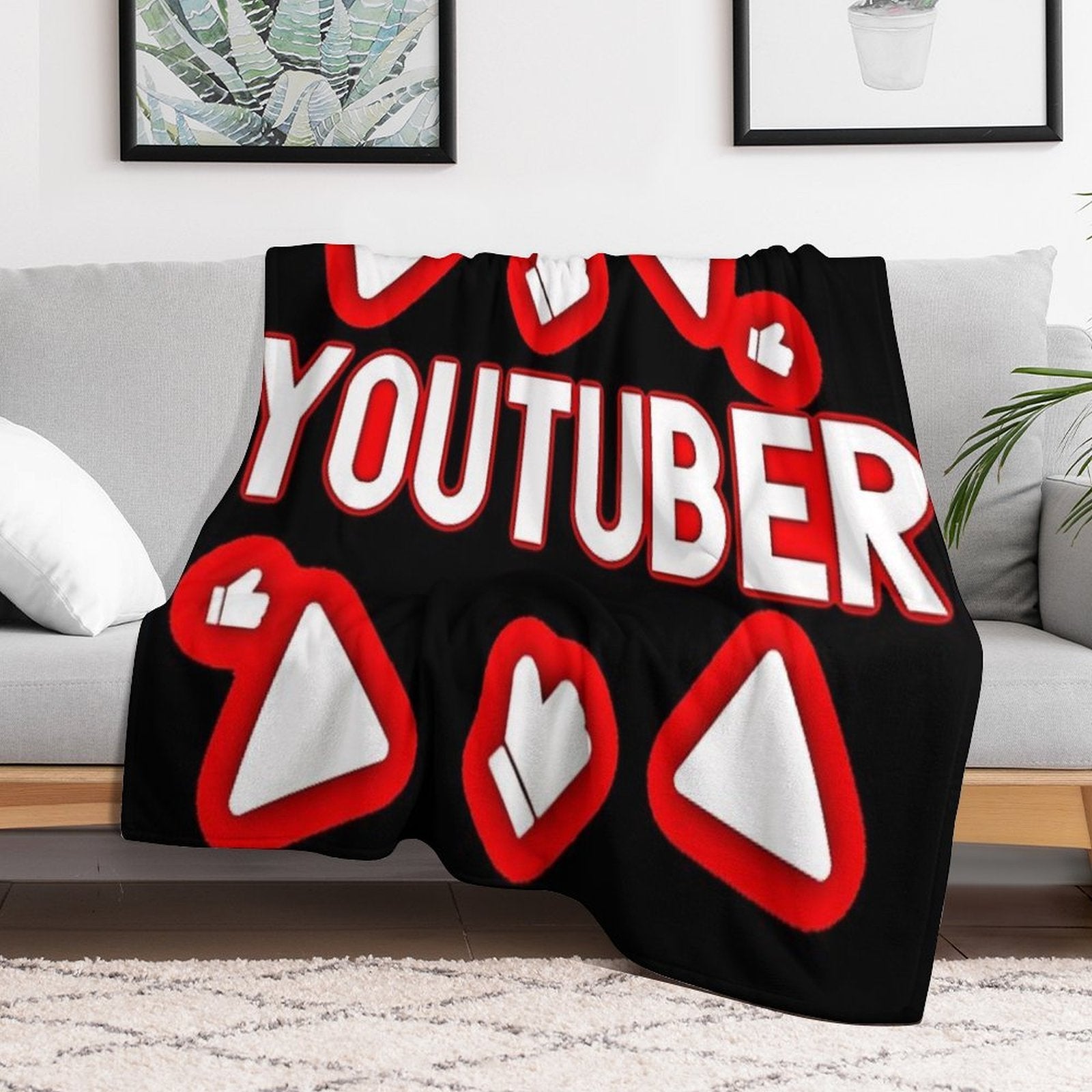 YouTuber Splash Design Velvety-soft Throw Blanket